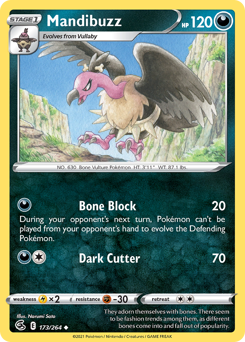 Mandibuzz #173 Mandibuzz - Fusion Strike - #173 - Pokemon TCG card