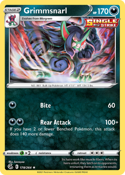 Grimmsnarl - Fusion Strike - #178 - Pokemon TCG card