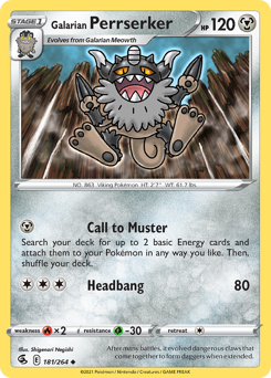 Galarian Perrserker #181 Galarian Perrserker - Fusion Strike - #181 - Pokemon TCG card