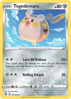 Togedemaru - Fusion Strike - #187 - Pokemon TCG card