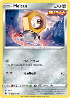 Meltan #188 Meltan - Fusion Strike - #188 - Pokemon TCG card