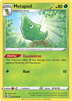Metapod #2 Metapod - Fusion Strike - #2 - Pokemon TCG card