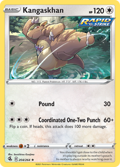 Kangaskhan #204 Kangaskhan - Fusion Strike - #204 - Pokemon TCG card