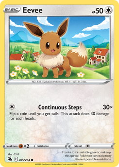 Eevee - Fusion Strike - #205 - Pokemon TCG card