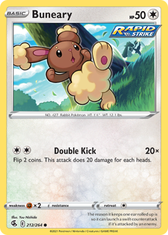 Buneary #212 Buneary - Fusion Strike - #212 - Pokemon TCG card