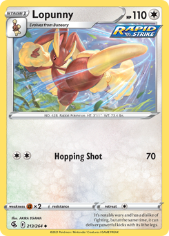 Lopunny #213 Lopunny - Fusion Strike - #213 - Pokemon TCG card