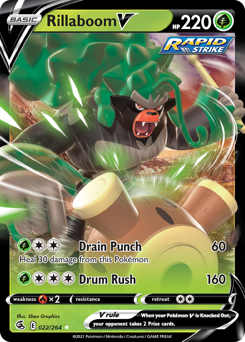 Rillaboom V - Fusion Strike - #22 - Pokemon TCG card