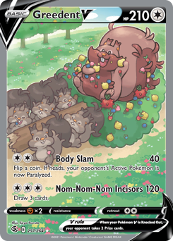Greedent V #257 Greedent V - Fusion Strike - #257 - Pokemon TCG card