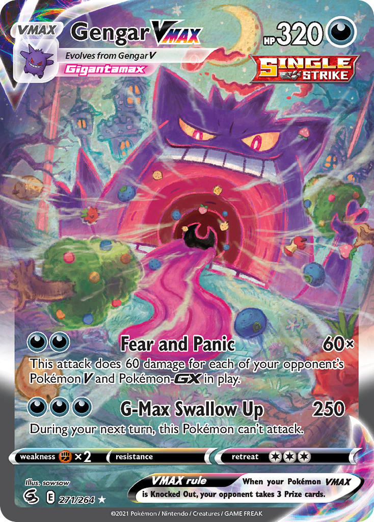 Gengar VMAX - Fusion Strike - #271 - Pokemon TCG card
