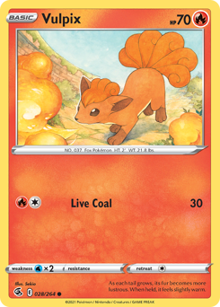 Vulpix - Fusion Strike - #28 - Pokemon TCG card