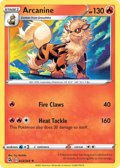 Arcanine #33 Arcanine - Fusion Strike - #33 - Pokemon TCG card