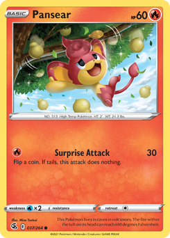 Pansear #37 Pansear - Fusion Strike - #37 - Pokemon TCG card