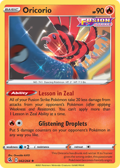 Oricorio - Fusion Strike - #42 - Pokemon TCG card