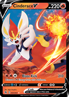 Cinderace V #43 Cinderace V - Fusion Strike - #43 - Pokemon TCG card