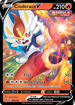 Cinderace V #44 Cinderace V - Fusion Strike - #44 - Pokemon TCG card