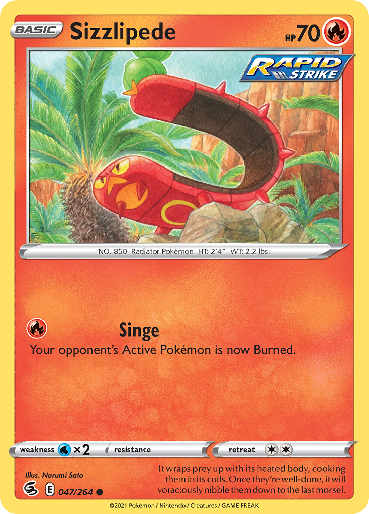 Sizzlipede - Fusion Strike - #47 - Pokemon TCG card