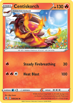 Centiskorch #49 Centiskorch - Fusion Strike - #49 - Pokemon TCG card