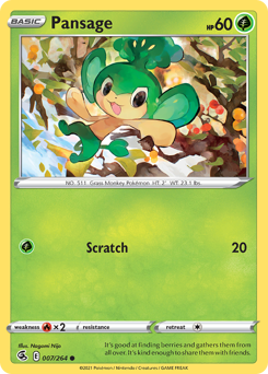 Pansage - Fusion Strike - #7 - Pokemon TCG card