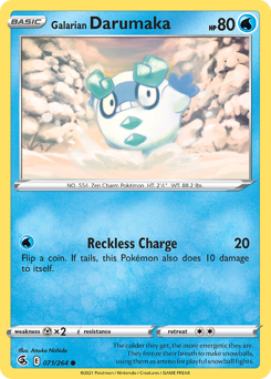 Galarian Darumaka #71 Galarian Darumaka - Fusion Strike - #71 - Pokemon TCG card