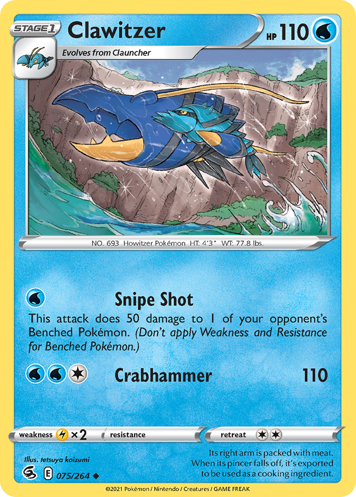 Clawitzer - Fusion Strike - #75 - Pokemon TCG card