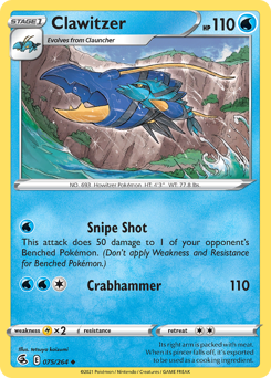 Clawitzer - Fusion Strike - #75 - Pokemon TCG card