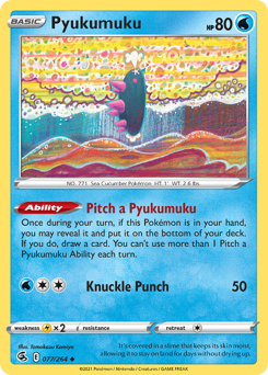 Pyukumuku #77 Pyukumuku - Fusion Strike - #77 - Pokemon TCG card