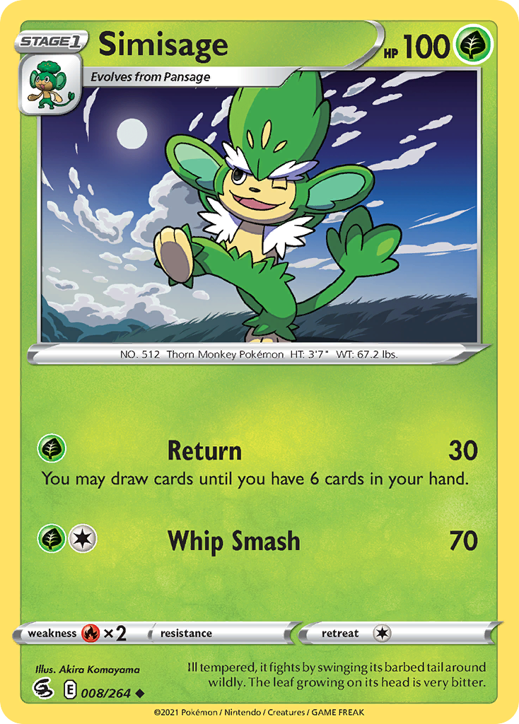 Simisage - Fusion Strike - #8 - Pokemon TCG card