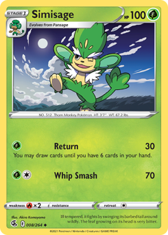 Simisage #8 Simisage - Fusion Strike - #8 - Pokemon TCG card