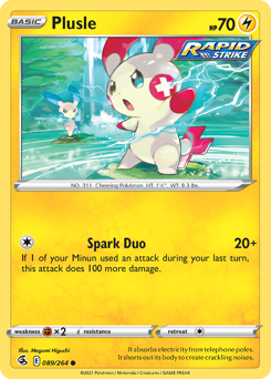 Plusle #89 Plusle - Fusion Strike - #89 - Pokemon TCG card