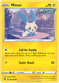 Minun #90 Minun - Fusion Strike - #90 - Pokemon TCG card