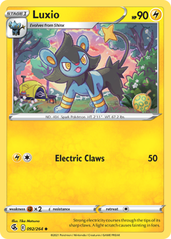 Luxio #92 Luxio - Fusion Strike - #92 - Pokemon TCG card