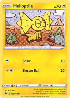 Helioptile #98 Helioptile - Fusion Strike - #98 - Pokemon TCG card