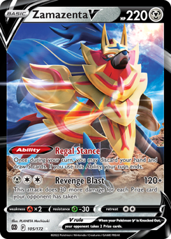 Zamazenta V #105 Zamazenta V - Brilliant Stars - #105 - Pokemon TCG card