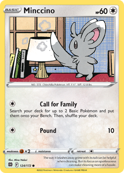 Minccino #124 Minccino - Brilliant Stars - #124 - Pokemon TCG card
