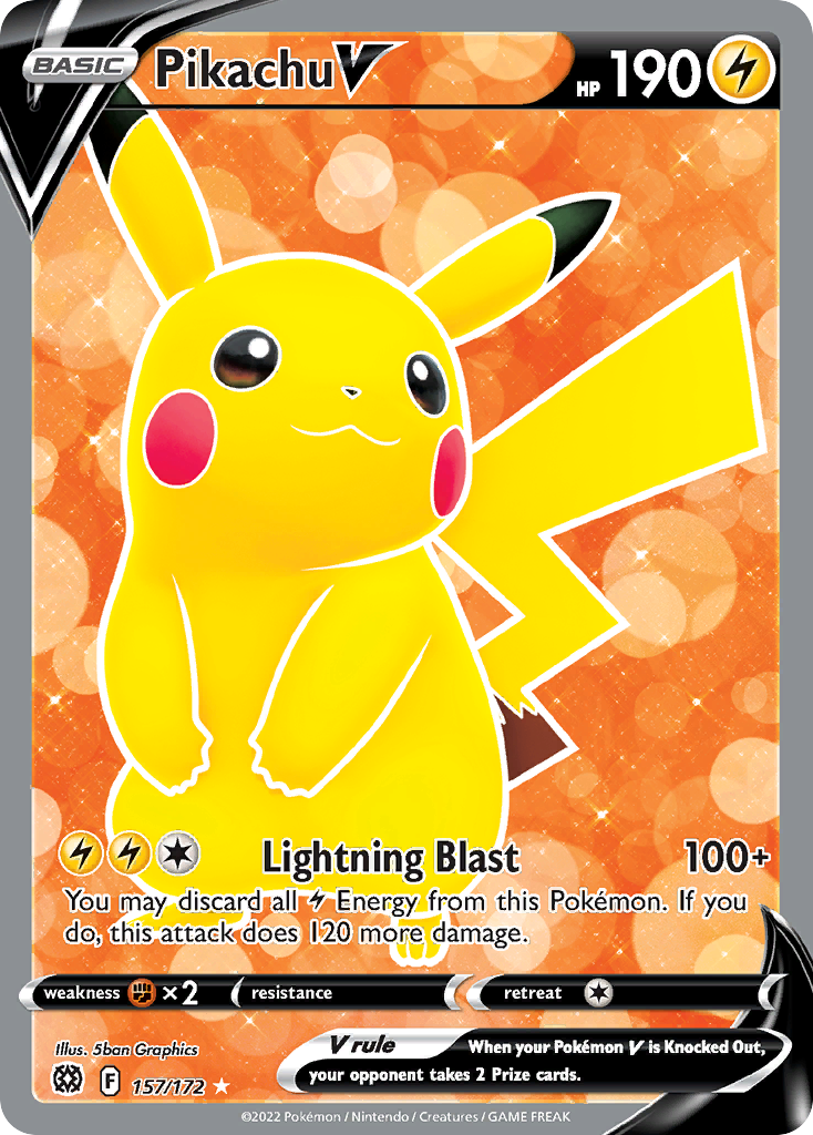 Pikachu V - Brilliant Stars - #157 - Pokemon TCG card