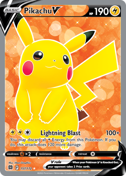 Pikachu V #157 Pikachu V - Brilliant Stars - #157 - Pokemon TCG card