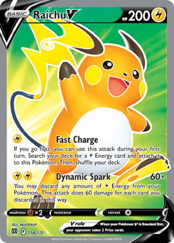 Raichu V #158 Raichu V - Brilliant Stars - #158 - Pokemon TCG card