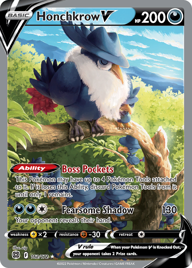Honchkrow V - Brilliant Stars - #162 - Pokemon TCG card