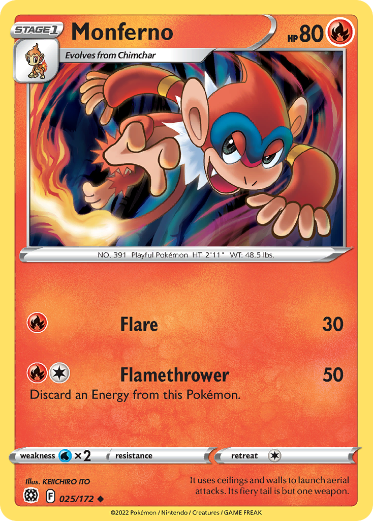 Monferno - Brilliant Stars - #25 - Pokemon TCG card