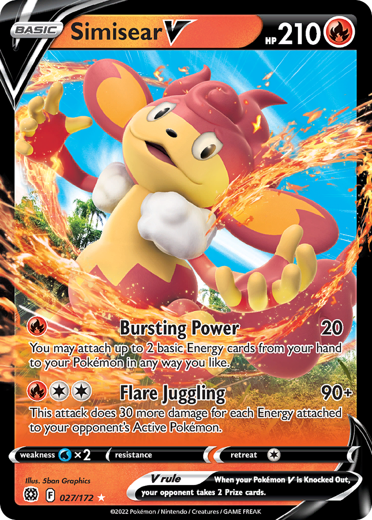 Simisear V - Brilliant Stars - #27 - Pokemon TCG card
