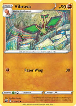 Vibrava #75 Vibrava - Brilliant Stars - #75 - Pokemon TCG card