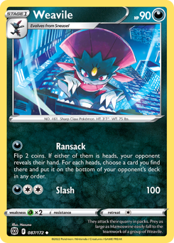 Weavile - Brilliant Stars - #87 - Pokemon TCG card