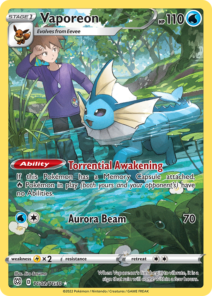 Vaporeon - Brilliant Stars Trainer Gallery - #TG02 - Pokemon TCG card