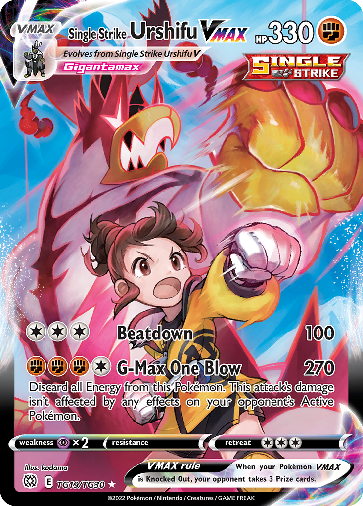 Single Strike Urshifu VMAX - Brilliant Stars Trainer Gallery - #TG19 - Pokemon TCG card