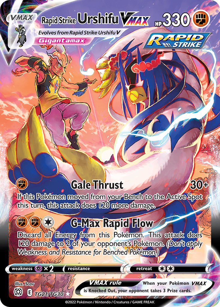 Rapid Strike Urshifu VMAX - Brilliant Stars Trainer Gallery - #TG21 - Pokemon TCG card