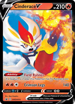 Cinderace V #SWSH015 Cinderace V - SWSH Black Star Promos - #SWSH015 - Pokemon TCG card