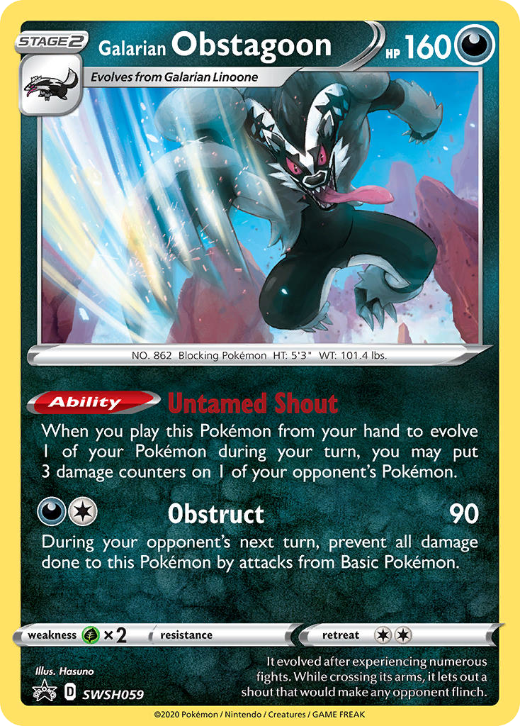 Galarian Obstagoon - SWSH Black Star Promos - #SWSH059 - Pokemon TCG card