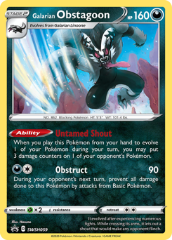 Galarian Obstagoon #SWSH059 Galarian Obstagoon - SWSH Black Star Promos - #SWSH059 - Pokemon TCG card