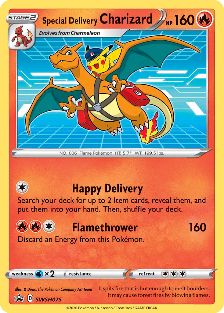 Special Delivery Charizard - SWSH Black Star Promos - #SWSH075 - Pokemon TCG card