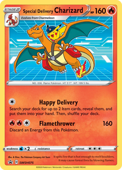 Special Delivery Charizard #SWSH075 Special Delivery Charizard - SWSH Black Star Promos - #SWSH075 - Pokemon TCG card
